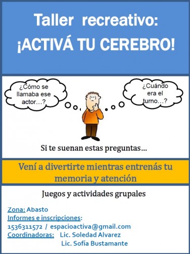 TALLERES DE MEMORIA RECREATIVOS - ALMAGRO